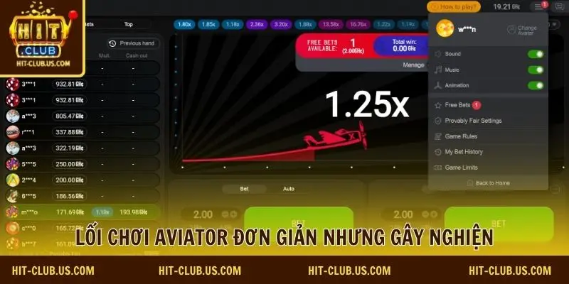 Lối chơi Aviator đơn giản nhưng gây nghiện