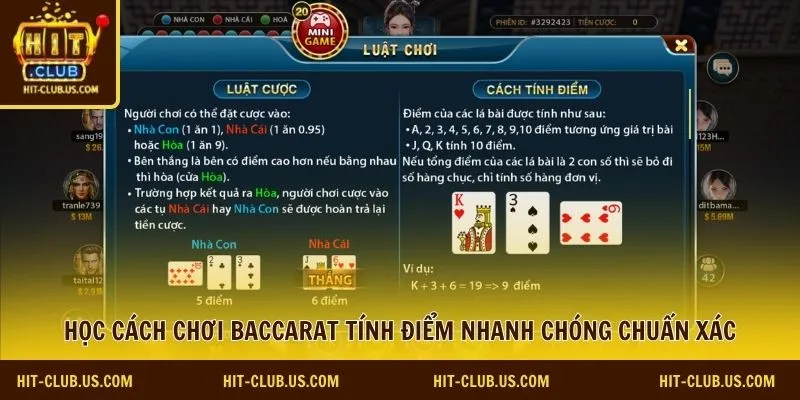 Học cách chơi baccarat tính điểm nhanh chóng chuẩn xác