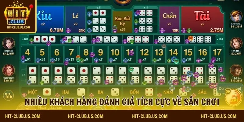 Nhiều khách hàng đánh giá tích cực về sân chơi