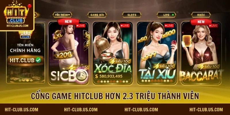 Cổng game Hitclub hơn 2.3 triệu thành viên