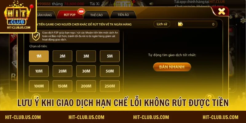 Hitclub không rút được tiền 3