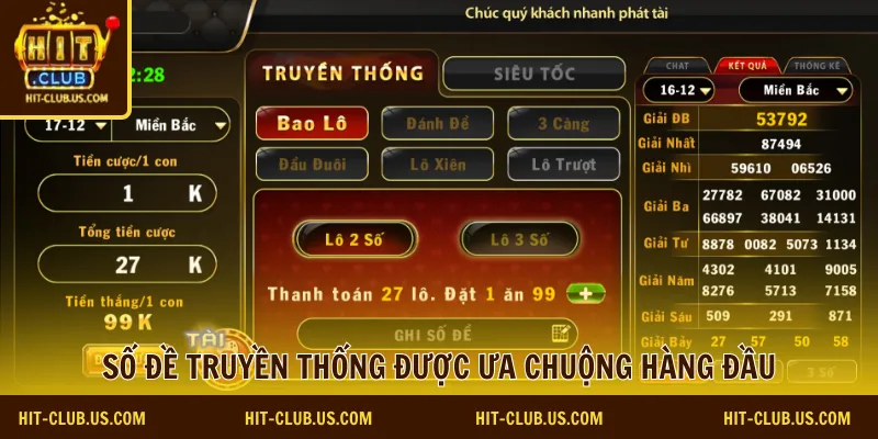 Số đề truyền thống được ưa chuộng hàng đầu