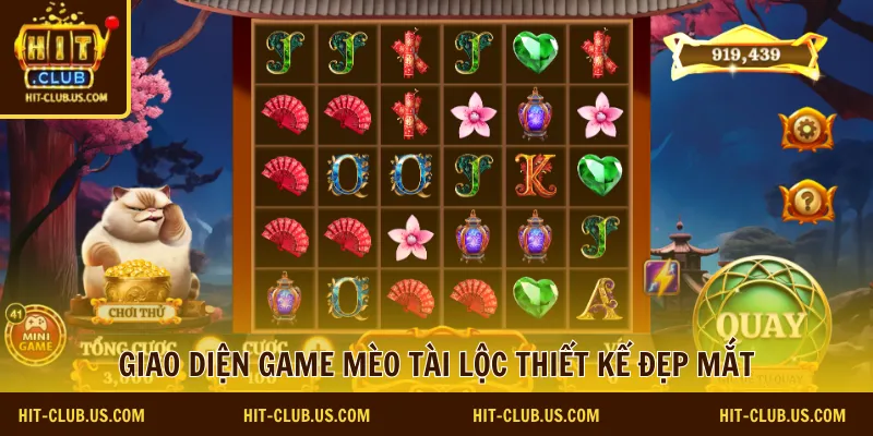 Giao diện game Mèo tài lộc thiết kế đẹp mắt