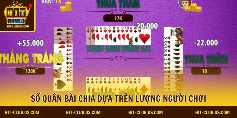 Số quân bài chia dựa trên lượng người chơi